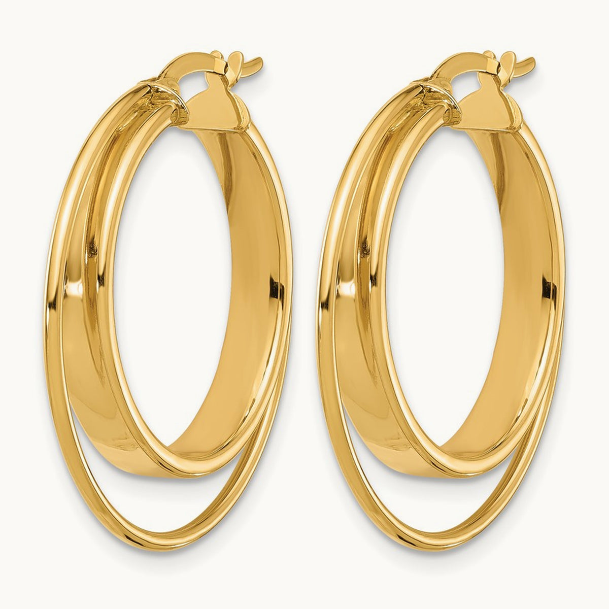 Polished Hoop Earrings, 14K — Leslie's