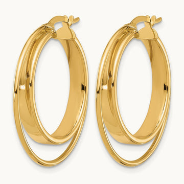 Polished Hoop Earrings, 14K — Leslie's