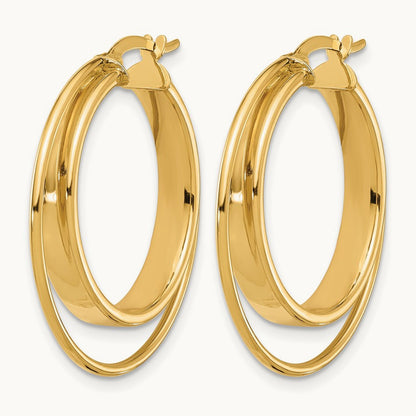 Polished Hoop Earrings, 14K — Leslie's
