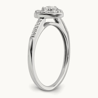 Diamond Cluster Complete Engagement Ring — photo set