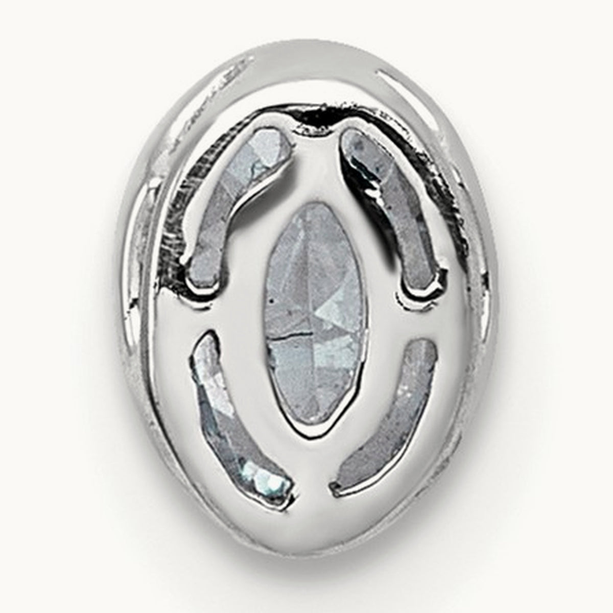 Oval Bezel Set Chain Slide Pendant, 0.25-3.00 ct tw Lab-Grown Diamond — 3/8 ct, VS (Best), 14K White Gold