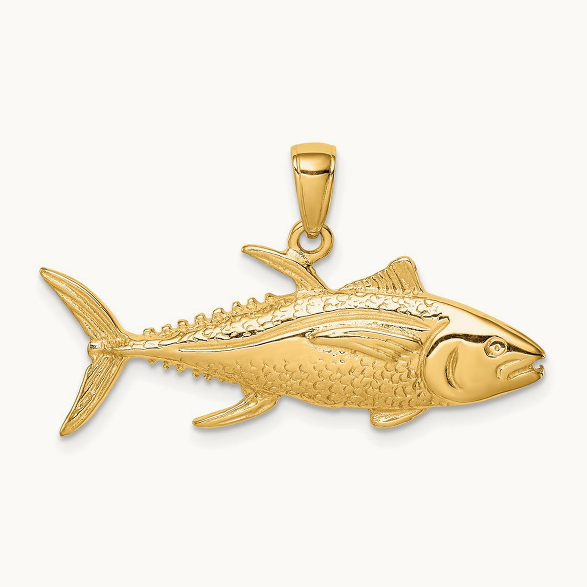 Yellowfin Tuna Fish Pendant, 14K