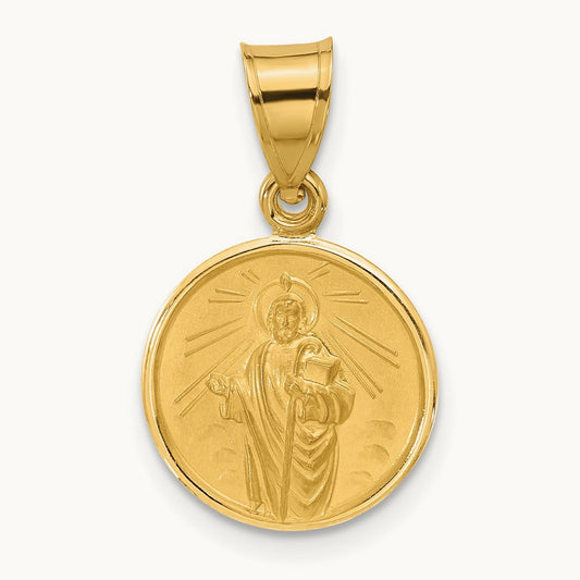 Polished and Satin Solid St Jude Thaddeus Medal — 21.2mm