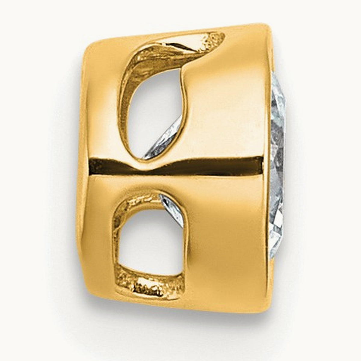 Round Bezel Set Chain Slide Pendant, 0.25-3.00 ct tw Lab-Grown Diamond — 3/8 ct, VS (Best), 14K Yellow Gold