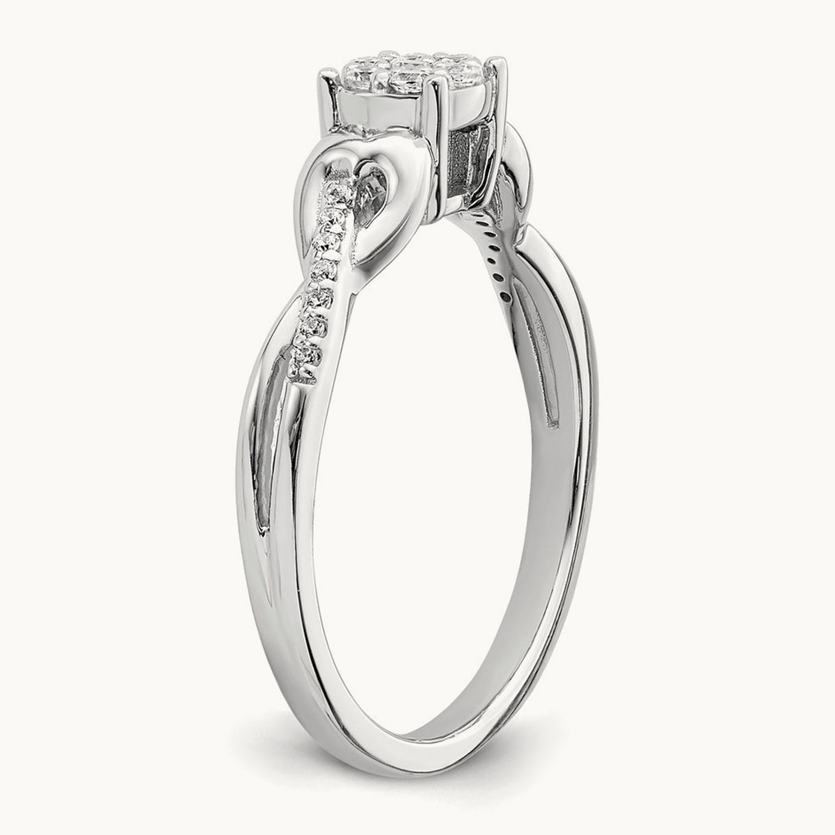 Diamond Cluster Complete Engagement Ring — photo set