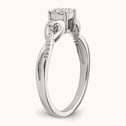 Diamond Cluster Complete Engagement Ring — photo set