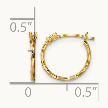 Madi K Polished Twisted Hoop Earrings, 14K