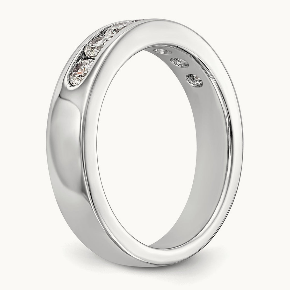 7-Stone Diamond Channel Band, Platinum