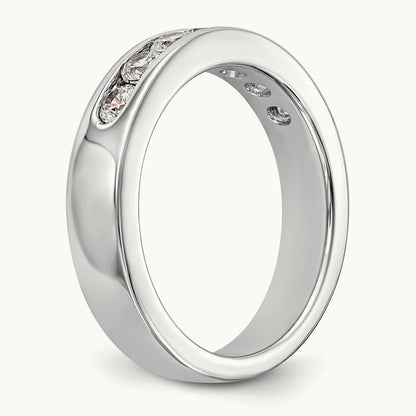 7-Stone Diamond Channel Band, Platinum