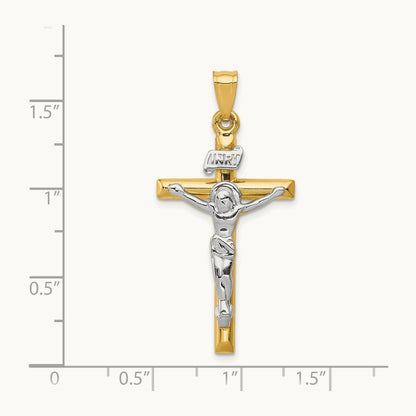 INRI Crucifix Pendant, 14K Two-tone