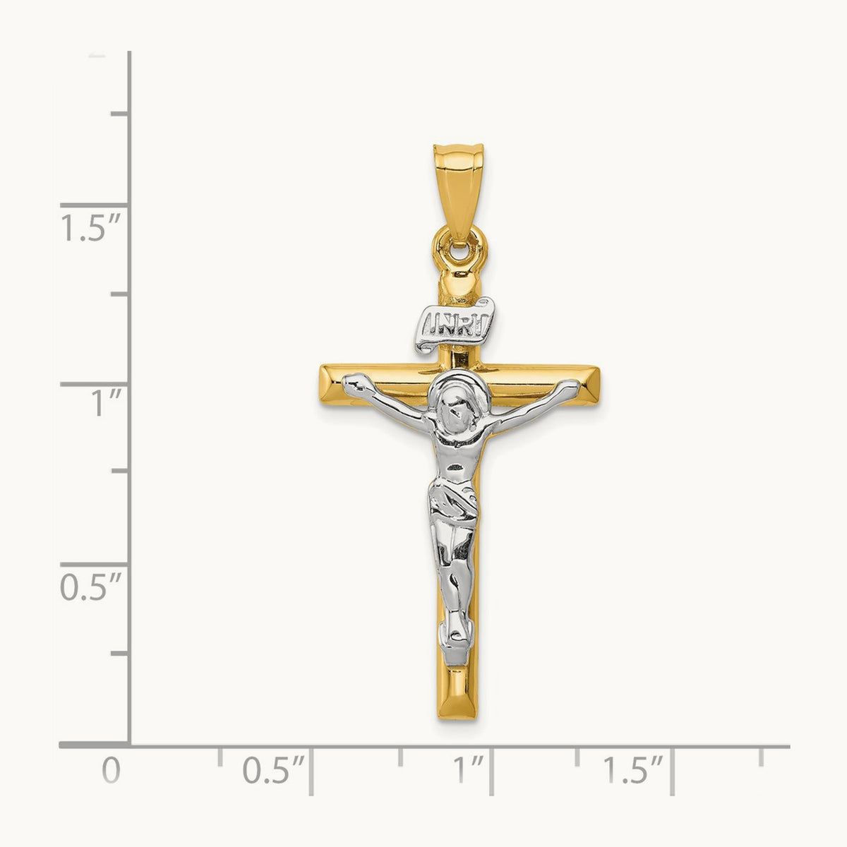 INRI Crucifix Pendant, 14K Two-tone
