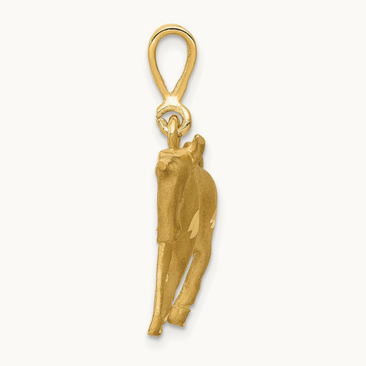 Satin Diamond-cut Taurus Zodiac Charm — 30mm