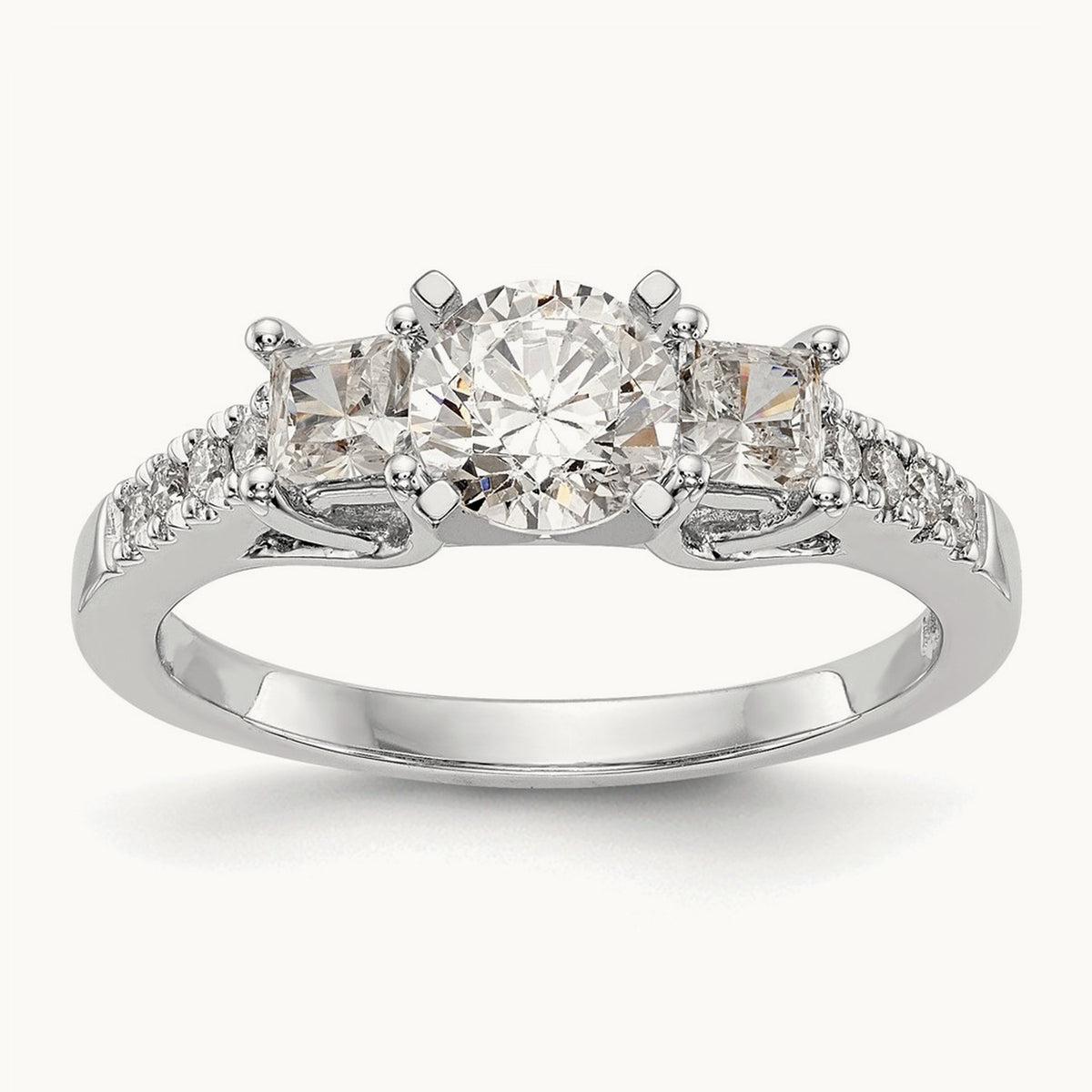 3-Stone Peg Set Engagement Ring Mounting
