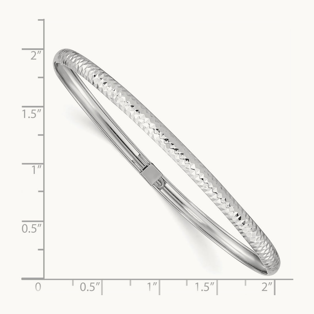 Textured Flexible Bangle — 14K White Gold