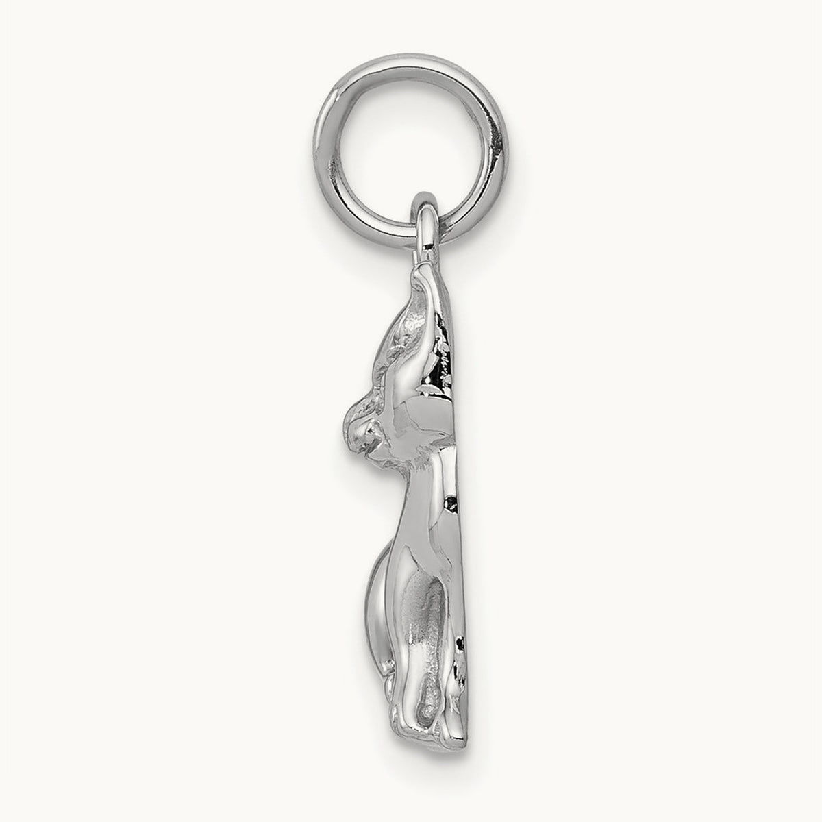 Cat Charm, 14K White Gold