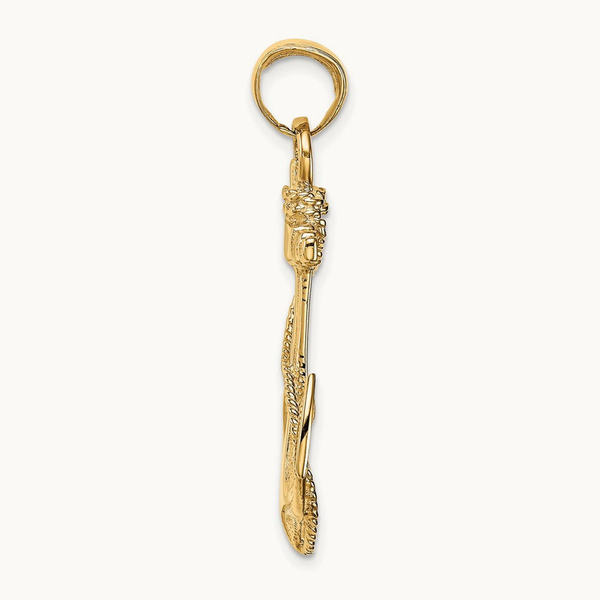 2-D Anchor with Rope Pendant, 14K