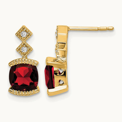 Garnet and Diamond Earrings — photo set