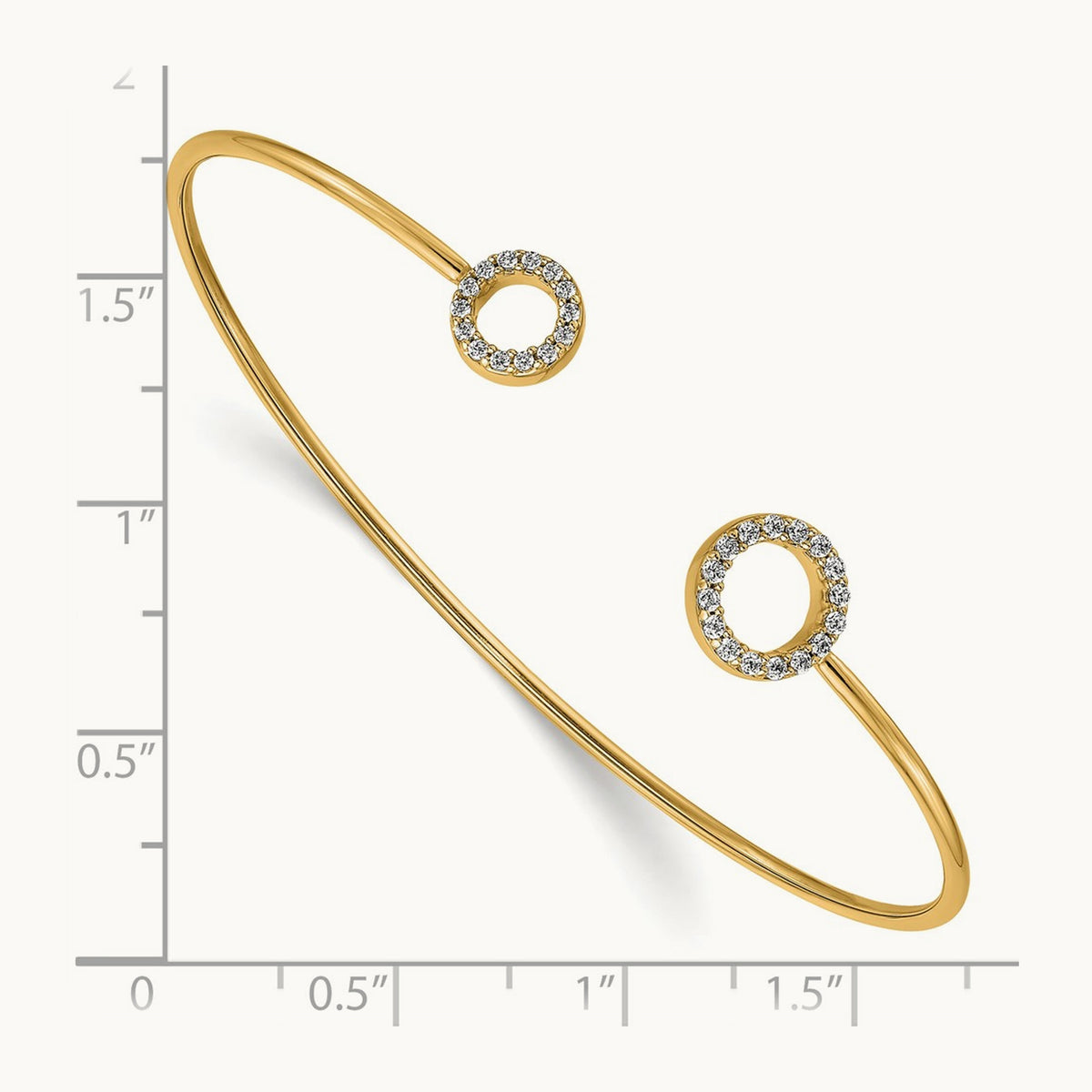 Diamond Flexible Bangle, 14K Yellow Gold