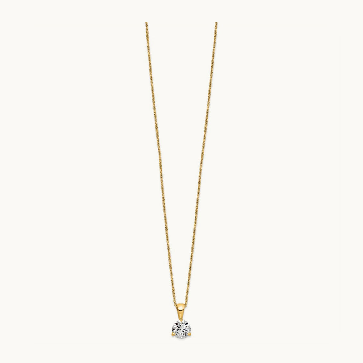 1 ct Lab Grown Diamond VS/SI+ G+ 18 in Comp Solitaire Pendant Necklace, 14K
