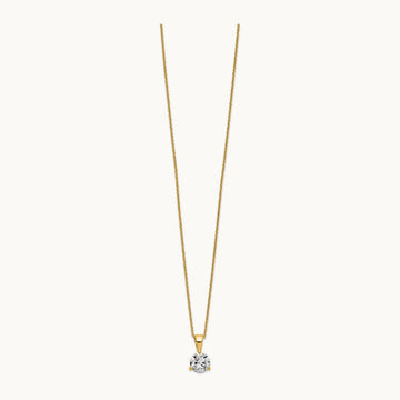 1 ct Lab Grown Diamond VS/SI+ G+ 18 in Comp Solitaire Pendant Necklace, 14K