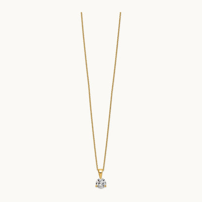 1 ct Lab Grown Diamond VS/SI+ G+ 18 in Comp Solitaire Pendant Necklace, 14K