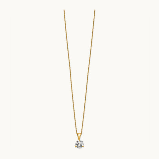 1 ct Lab Grown Diamond VS/SI+ G+ 18 in Comp Solitaire Pendant Necklace, 14K