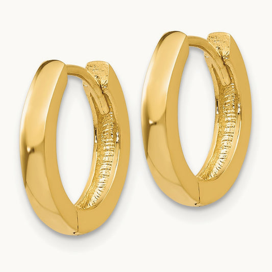Round Hinged Hoop Earrings, 14K