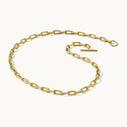 Polished Fancy Toggle Link Necklace, 14K