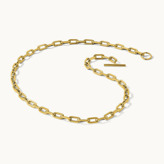 Polished Fancy Toggle Link Necklace, 14K