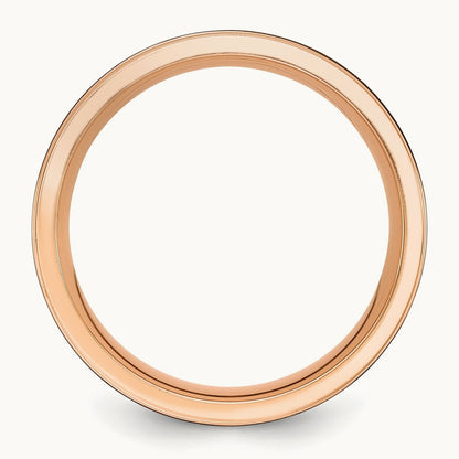 Black Zirconium Brushed and Polished Rose IP-plated Band, 8mm