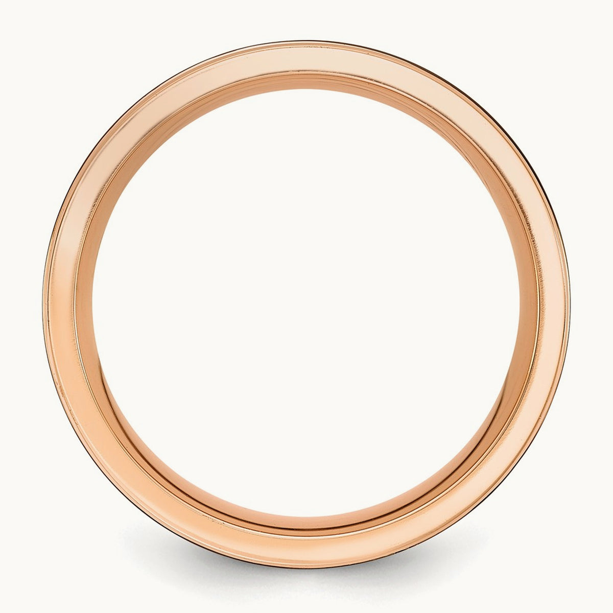 Black Zirconium Brushed and Polished Rose IP-plated Band, 8mm