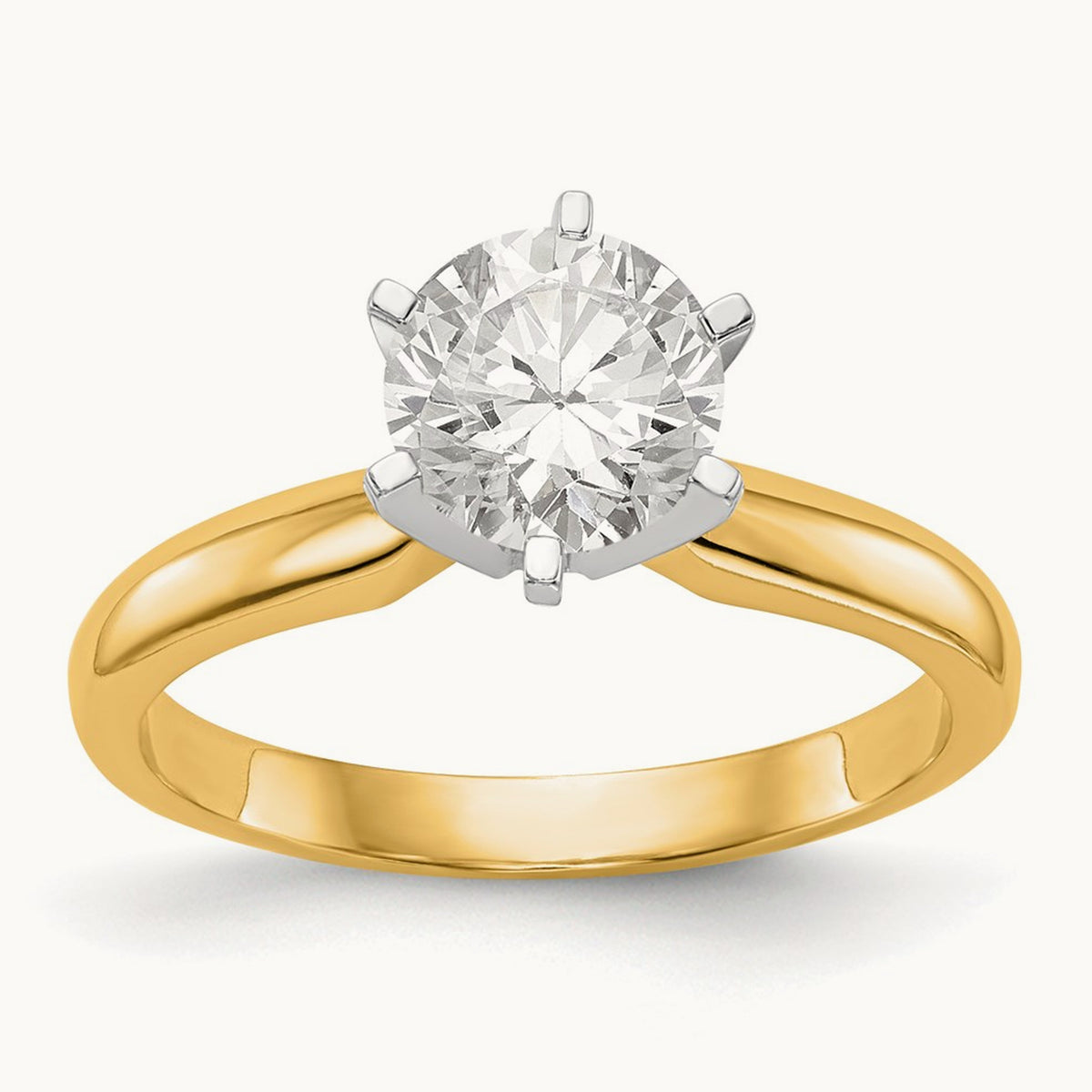 3/4ct. Medium-Wt Knife Edge 6-Prong Ring Mounting, 14K Two-tone