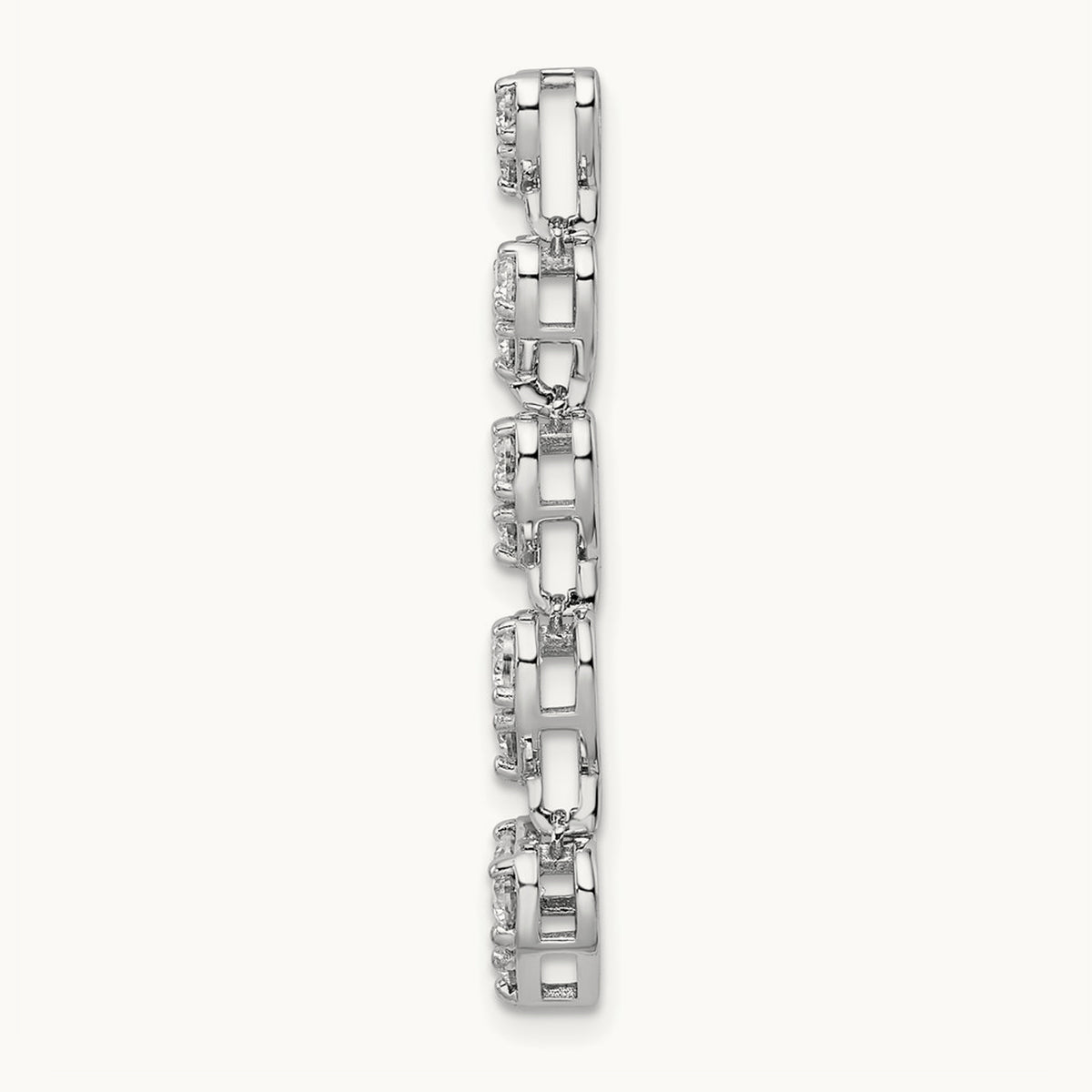 Five Heart Bar Chain Slide, 1.00 ct tw Lab-Grown Diamond