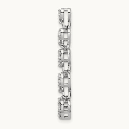 Five Heart Bar Chain Slide, 1.00 ct tw Lab-Grown Diamond