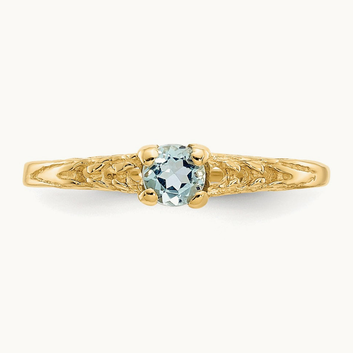 Madi K Aquamarine Birthstone Baby Ring, 3mm, 14K