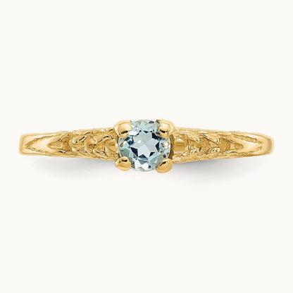 Madi K Aquamarine Birthstone Baby Ring, 3mm, 14K
