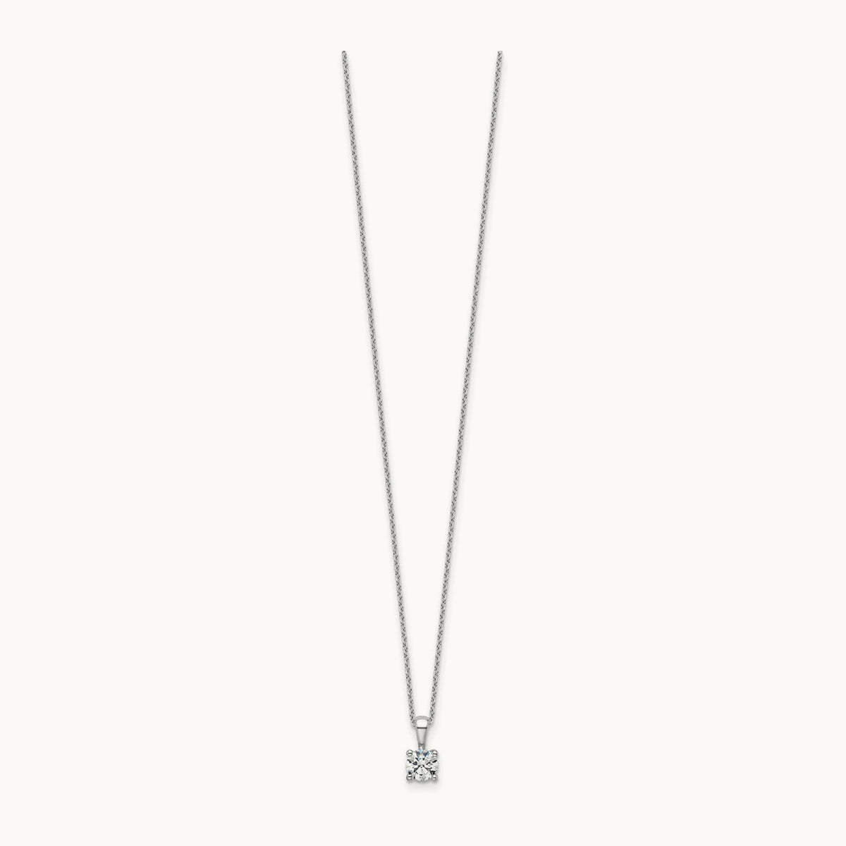 Four-Prong Pendant Necklace, 0.50-2.00 ct tw Lab-Grown Diamond — 1/2 ct, 14K White Gold