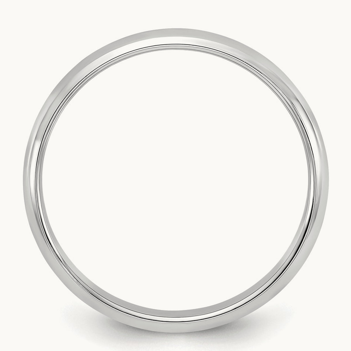 Half-Round Wedding Band, 3mm, 14K White Gold