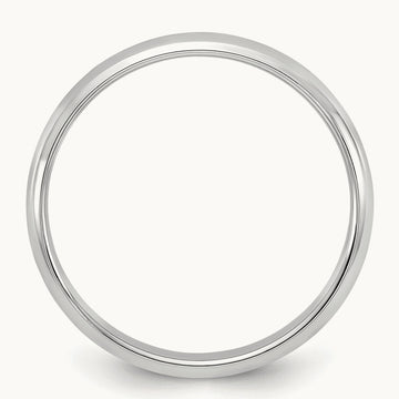 Half-Round Wedding Band, 3mm, 14K White Gold