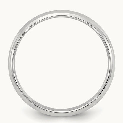 Half-Round Wedding Band, 3mm, 14K White Gold