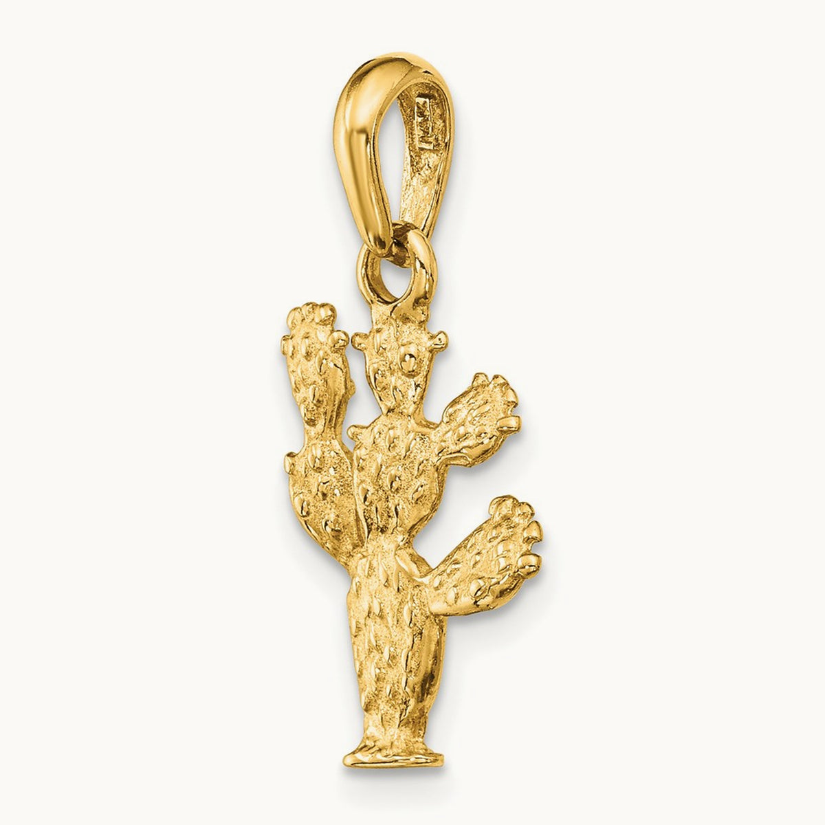 3-D Cactus Pendant, 14K