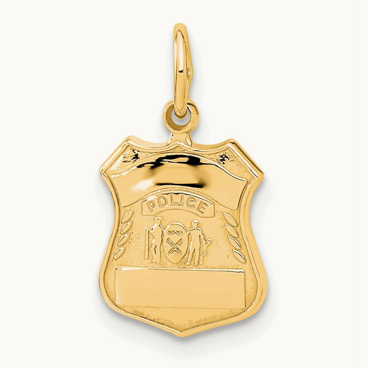 Police Badge Charm — 14K Yellow Gold
