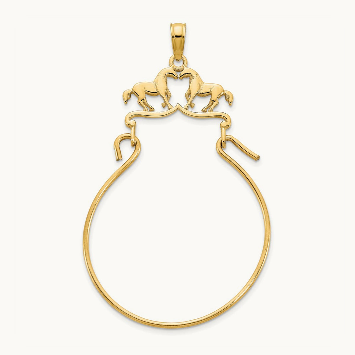 Horse Charm Holder Pendant, 14K