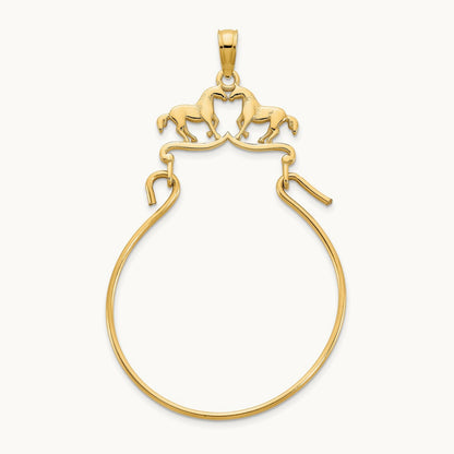 Horse Charm Holder Pendant, 14K