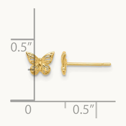 Polished Butterfly Post Earrings — 4.9mm