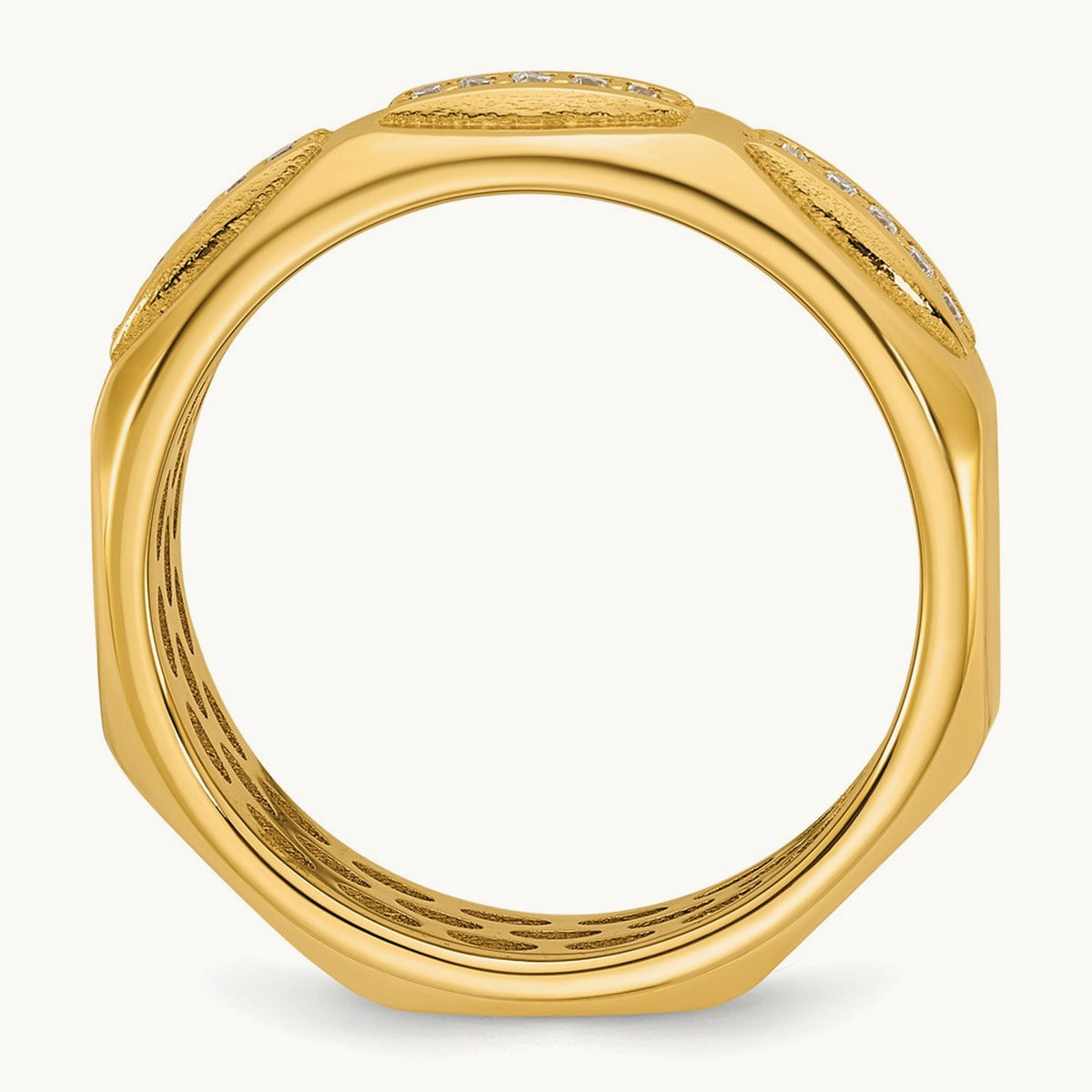 Setting: IB Goodman Men's Satin Diamond Ring Mounting, 14K Gold — 14K Yellow Gold