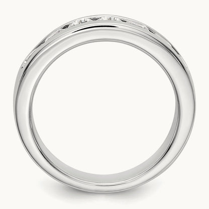 7- Stone Closed Channel Band Mounting, 3.4mm, 14K White Gold