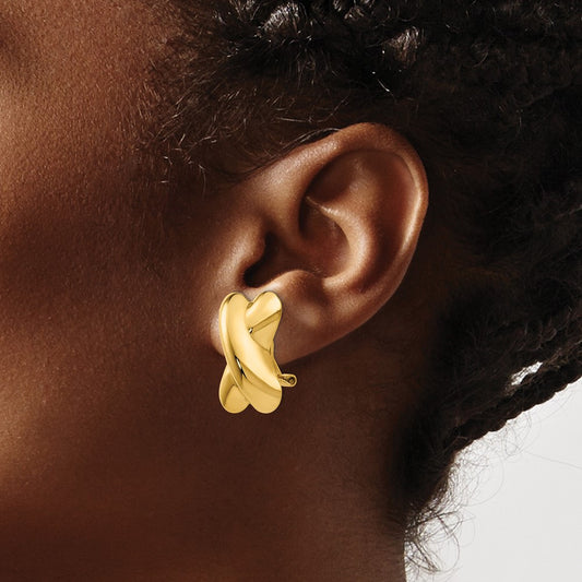Polished X Omega Back Post Earrings — photo set