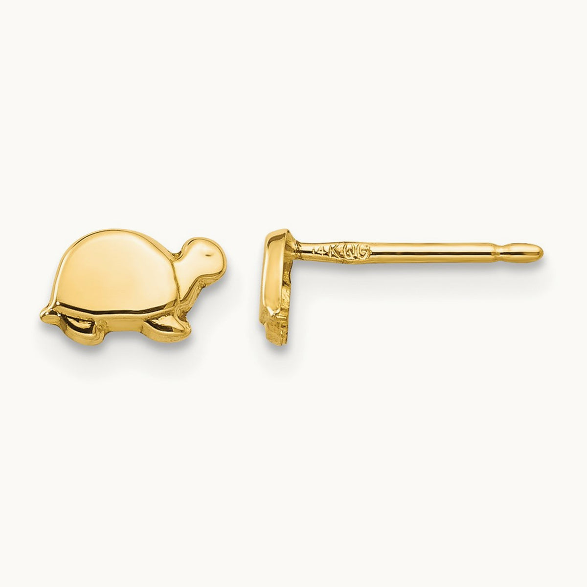 Mini Turtle Earrings, 14K