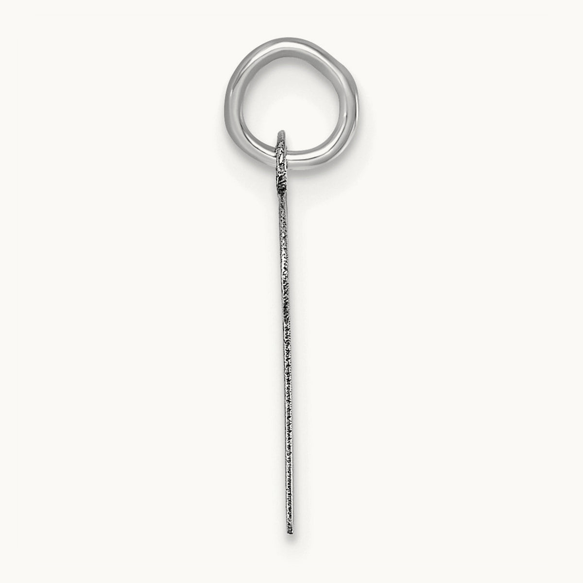 Medium Script Initial Charm — 14K White Gold, R